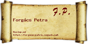 Forgács Petra névjegykártya