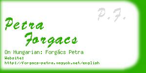 petra forgacs business card